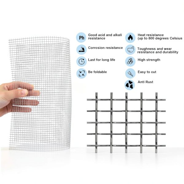 304 Stainless Steel Mesh Roll Generic 5 Mesh 1/4 Inch 16 in x 12ft-5